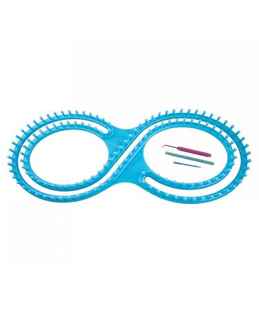 WAYION 55 Afphgan Serenity Loom Knitting Board Weave Loom Kit with Step by Step Instructions Great for The Experienced Loom Knitter(Blue/Pink) (Blue)
