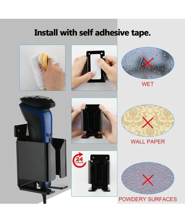 Jingling Self-Adhesive Toothbrush & Razor Holder for Shower Electric Shed Organizer in Black | Durable Storage Solution for Toiletries - Buy Online on SooperMarket.com