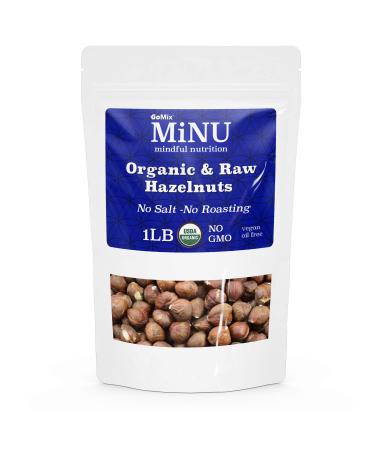MiNU Organic Raw Hazelnuts 16 oz (1 lb), #1 Keto Paleo Snack, MiNU Mindful Nutrition, Superfood, Protein, Vegan, NonGMO, Gluten Free gomix Turkey Organic Raw Hazelnuts 1 Pound (Pack of 1)