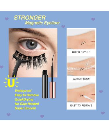 Ailun Magnetic Eyeliner and Eyelashes Kit - Volume Fluffy Natural Look - 5 Pairs Wispies Long Extension Lashes with Tweezers - Easy to Wear & Reusable - Buy Online on SooperMarket.com
