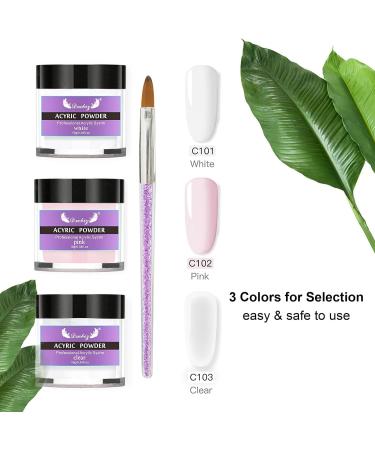 Anself Acrylic Nail Kit Acrylic Powder & Liquid Set with Nail Brush 3 Colors Nail Powder Kit for Beginners Nail Art DIY Nail Beauty Tools - Buy Online on SooperMarket.com