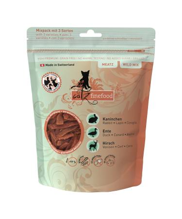 Catz Finefood MEATZ Cats treat wild mix - crispy stripes from special meat varieties - cat snack for allergy sufferers without sugar grain -free (1 x 45 g)
