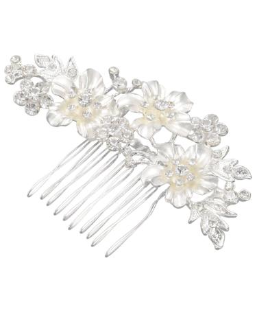 Wedding Bridal Hair Combs Vintage Imitation Crystal Hairpins Prom Jewelry Gold Silver Flower Pattern Hair Accessories Pins Women Silver