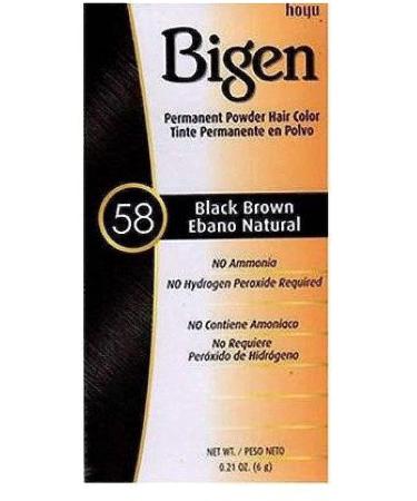 Bigen Permanent Powder Hair Color 58 Black Brown 1 Ea