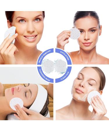 WLLHYF 20 Pack Compressed Facial Sponges - Natural Cellulose, Professional Spa Sponges for Face Cleansing and Makeup Removal - Buy Online on SooperMarket.com