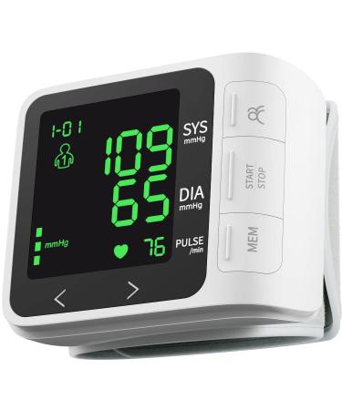 Blood Pressure Monitor Wrist Blood Pressure Machine Digital Automatic BP Cuff with Large Backlight Display 2x99 Memory 5.31"-7.68" Adjustable Cuff Storage Bag Included