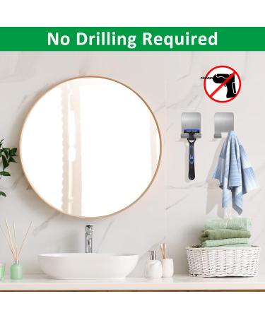Boxing Razor Bracket Shower | Multi-Purpose Stainless Steel Hooks for Bathroom & Kitchen | Self-Adhesive No Drilling Towel Holder - 2 Piece Set - Buy Online on SooperMarket.com
