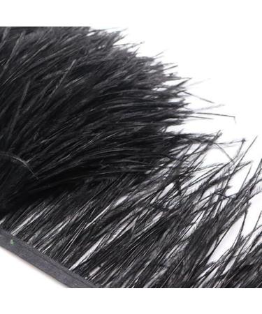 FQTANJU 2 Yards Black Ostrich Feather Fringe Trim Ribbon for Sewing, Crafts, and Clothing DIY - Buy Online on SooperMarket.com
