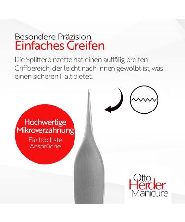 Buy Otto Herder Manicure Splinter Tweezers 8 cm - Pointed Stainless Steel Precision Tool for Perfect Grooming - Buy Online on SooperMarket.com