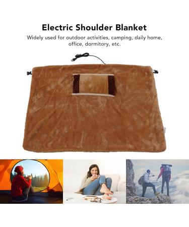 Heated Warm Scarf - 5V Low Voltage USB Flannel Heating Blanket for Home & Office - Safe & Multifunctional | Brown - Buy Online on SooperMarket.com