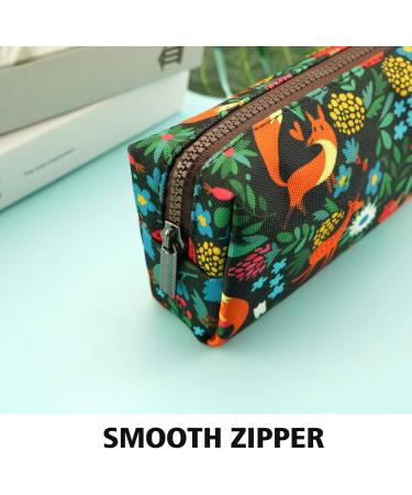 Canvas Lparkin Spring Pencil Case - Forest Animals Motif Zippered Gadget & Makeup Bag | Perfect Gift for Men & Women - Buy Online on SooperMarket.com
