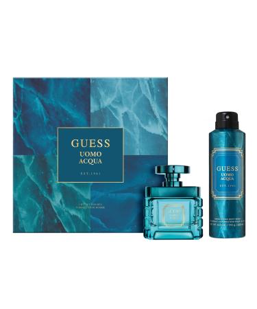 GUESS Uomo Acqua Eau de Toilette 2 Piece Gift Set - Cologne Spray 1.7 Fl. Oz. & Deodorizing Body Spray 6.0 Oz.