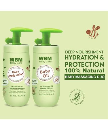 Buy WBM Baby Oil & Lotion Set | 100% Natural Newborn Skin Care with Vitamin E - Moisturizing & Nourishing Essentials - Buy Online on SooperMarket.com