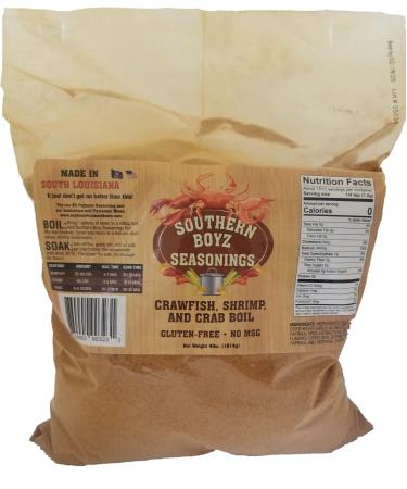 Southern Boyz Seasonings Cajun Seafood Boil, 4 Pound Bulk Sack (No MSG Blend - Seasons 35-40 Pounds Crawfish, 45 Pounds Shrimp or 6-8 Dozen Crabs)