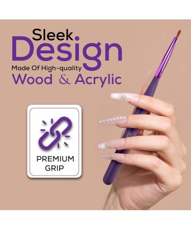 Glow 20-Part Nail Art Brush & Dotting Tool Set - Ideal for Beginners & Professionals - Affordable Wooden Handle Brushes in Purple - Buy Online on SooperMarket.com