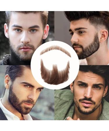 Fake Mustache Face Beard for Adults Realistic Makeup Costume Lace Man Beards Brown for Halloween Costumes - Buy Online on SooperMarket.com