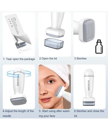 Derma Stamp Microneedling Adjustable Needles with 0-2mm 120 Needles Titanium Microneedle Dermastamp for Men Women Hair Beard Growth Face Body Skin Care - Buy Online on SooperMarket.com