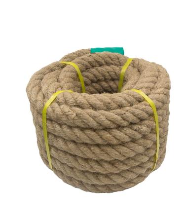 Aoneky Jute Rope - 1.18/1.5 Inch Twisted Hemp Rope for Crafts, Climbing, Anchor, Hammock, Nautical, Cat Scratching Post, Tug of War, Decorate (1 inch x 48 Feet)