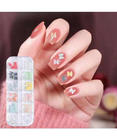3D Nail Charms 2 Boxes Clear Aurora Butterfly Teddy Bear Nail Art Charms Nail Rhinestones and Gems for Nail Art Decoration DIY Crafts (D) - Buy Online on SooperMarket.com