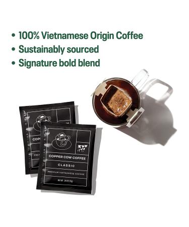 Copper Cow Coffee Premium Vietnamese Single-Serve Black Coffee 16 Count Pack - Classic Black Coffee - Buy Online on SooperMarket.com