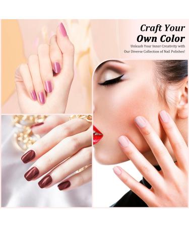 LKE Gel Nail Polish Kit with 72W UV Lamp - 6 Pink Truffle Colors, Glossy & Matte Top Coat - Manicure DIY Set for Women - Buy Online on SooperMarket.com