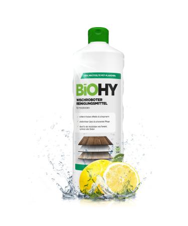 Biohy Wischroboter cleaning agent (1l bottle) |Soil cleaner funds for wooden floors |Laminate & parquet care |Strip -free shine on waterproof wood |low -foam concentrate 1 l (1 Pack)