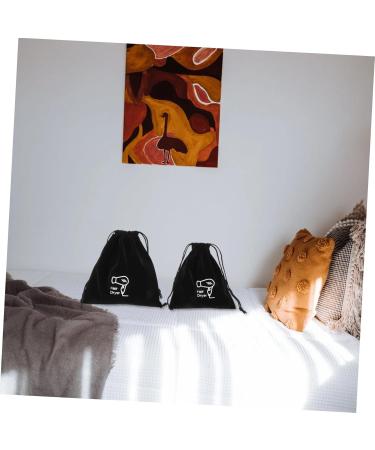 BELLIFFY 2pcs Storage Bag Styling Tool Organizer Empty Matte Lip Tubes Hair Dryer Supplies Velvet Black - Buy Online on SooperMarket.com