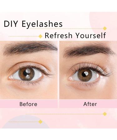 Glowing Win Cluster Individual Lashes - 120 PCs DIY Natural Eyelash Extensions (0.07D + 20D Mix 8-14mm) - Perfect for Home Use - Buy Online on SooperMarket.com