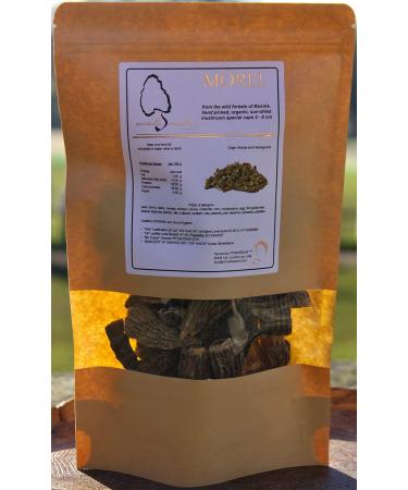 Morel Mushrooms Popular Choice CAPS (2-6 cm) - no Tails - Hand Picked Sun-Dried (30 gr) 30.0 grams - Buy Online on SooperMarket.com