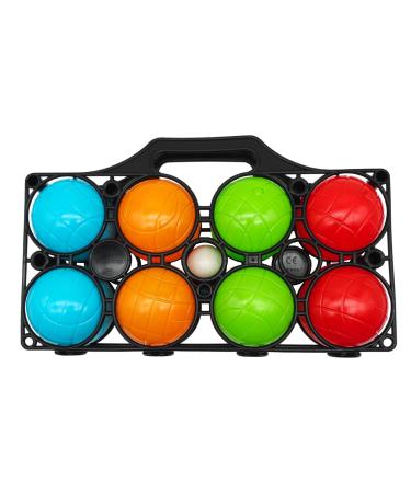 alldoro 60044 Boccia game set for children 9 pcs plastic 8 balls in 4 colors + target ball and case for outdoors