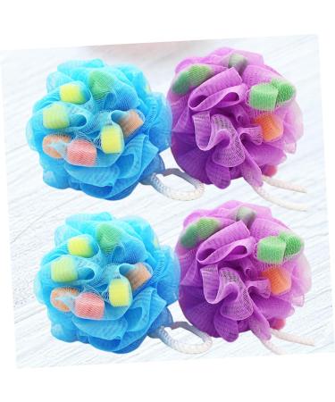 NOLITOY Colorful Bath Balls 4pcs - Super Soft Shower Sponge for Adults & Kids | Bath Flower Shower Wipe - Buy Online on SooperMarket.com