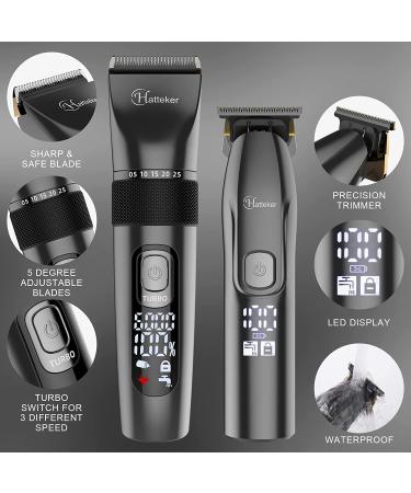 Hatteker Professional Hair Clippers and T-Blade Trimmer Kit for Men Cordless Beard Barber Clipper Hair Cutting Kit Haircut Grooming Kit IPX7 Waterproof - Buy Online on SooperMarket.com