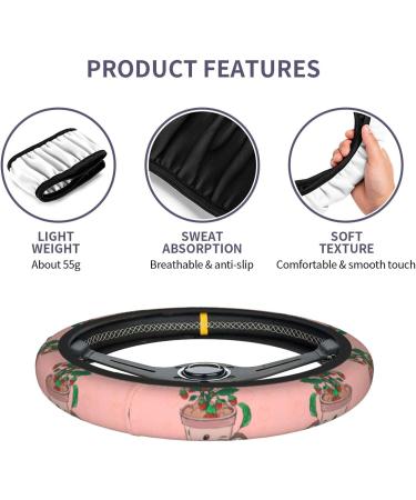 Yyhhaofa Neoprene Steering Wheel Cover - Durable Slip Resistant Easy to Install - Fits Most Cars Suvs Sunflower Seeds and Strawberries Printing - Buy Online on SooperMarket.com