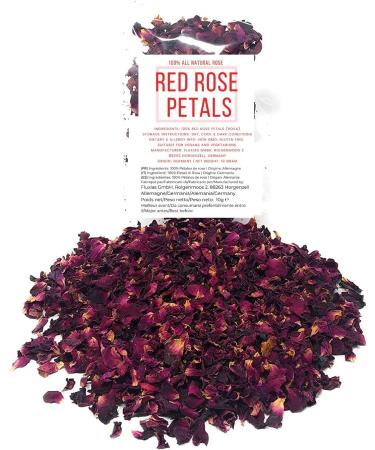 Red Rose Petals - Pure Natural and Edible Dried Rose Petals | Net weight: 0.35oz/10g