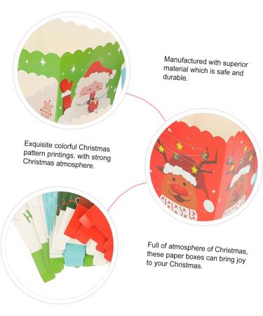 HAPINARY 12pcs Boxes Christmas Popcorn Box Xmas Gift Packing Case Candy Gift Bags Christmas Candy Bag Christmas Party Favor Christmas Candy Favor Boxes Paper Gift Box Fashion - Buy Online on SooperMarket.com