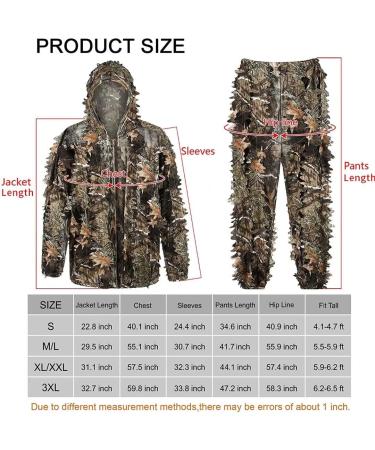 LOOGU Hunting Ghillie Suit 3D Leafy Camo XL/XXL - Tactical Gear for Airsoft & Wildlife Photography - Buy Online on SooperMarket.com