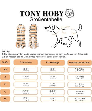 Tony Hoby Dog Suit for Men & Women | Striped Soft Cotton Overall for Dogs | Comfortable Sleepwear S Brown-Boy - Buy Online on SooperMarket.com