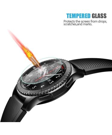 4-Pack Gear S3 Tempered Glass Screen Protector - Akwox Clear Protective Film for Samsung Gear S3 Frontier/Classic 1.3 Inch Smart Watch - Buy Online on SooperMarket.com