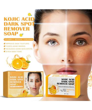 2PC Kojic Acid Soap Set - Lemon Turmeric Facial & Body Wash for Brightening & Cleansing - Buy Online on SooperMarket.com
