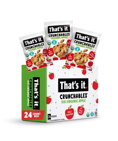 That’s it. Crunchables Fruit Snacks for Kids 100% Organic Apple Deliciously Healthy and Light Plant-BasedNon-Gmo Gluten Free USDA Approved Snacks 24 Packs (8.5 g)