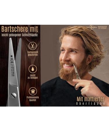 Curved Beard Scissors - 13cm Stainless Steel Hair Scissors with Micro Serrations for Precise Grooming | International Shipping - Buy Online on SooperMarket.com