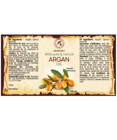 Pure Cold-Pressed Argan Oil 100ml - Argania Spinosa for Skin Hair & Nails - Natural Facial Care & Body Care - Buy Online on SooperMarket.com
