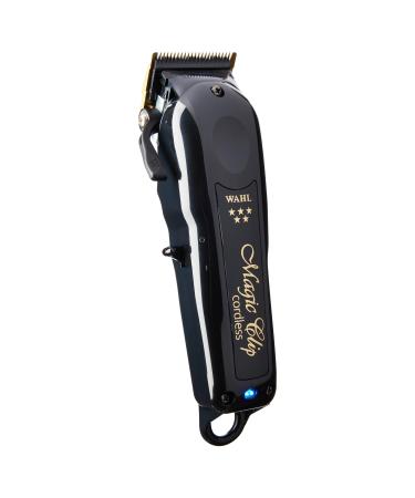 5 Star Black Cord/Cordless Magic Clip Professional Clipper - Adjustable Taper 8 Cutting Guides (1/16"-1") Power Supply Oil Cleaning Brush & Professional Grade Red Guard