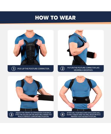 AOFITBRACE Back Brace Posture Corrector for Women and Men Breathable Adjustable Full Back Straightener for Upper Lower Medium Black - Buy Online on SooperMarket.com