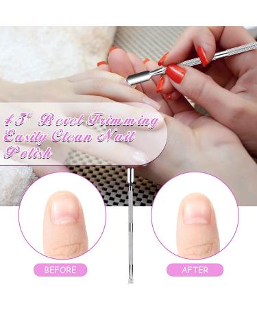 Stainless Steel Nail Cuticle Pusher & Cutter Set - 8 Pieces | Manicure & Pedicure Tool Kit for Fingernail and Toenail Art - Silver - Buy Online on SooperMarket.com