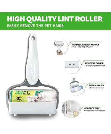 Extra Sticky Lint Roller for Animal Hair - 300 Sheets 2 Handles & 5 Refills | Ideal for Clothing Furniture & Carpet - Buy Online on SooperMarket.com