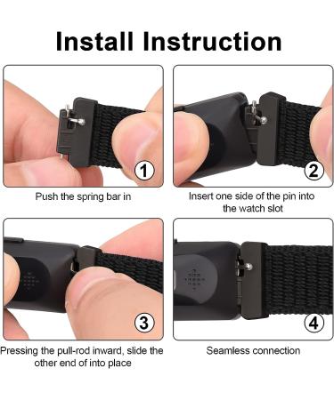 Soft Nylon Bands for Fitbit Inspire 2/Inspire HR - Adjustable Replacement Strap (Black) - Buy Online on SooperMarket.com