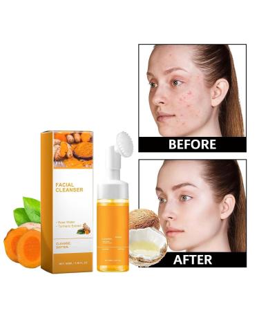 Yaper Turmeric Facial Cleanser - Deep Cleansing Exfoliating Face Wash with Brush for Radiant Glow (1Pcs) - International Shipping Available - Buy Online on SooperMarket.com