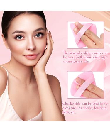 Prousky 6-Piece Dark Pink Triangle Makeup Powder Puffs - Soft Velour Puff for Pressed and Loose Powder, Ideal for Face Foundation and Mineral Makeup Application - Buy Online on SooperMarket.com