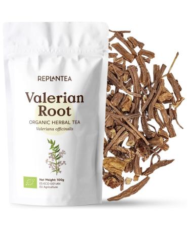 Valerian Root Tea Organic 100g (50 Cups) | Valerian Pure Cut Root Loose Herb Tea | Valeriana officinalis REPLANTEA